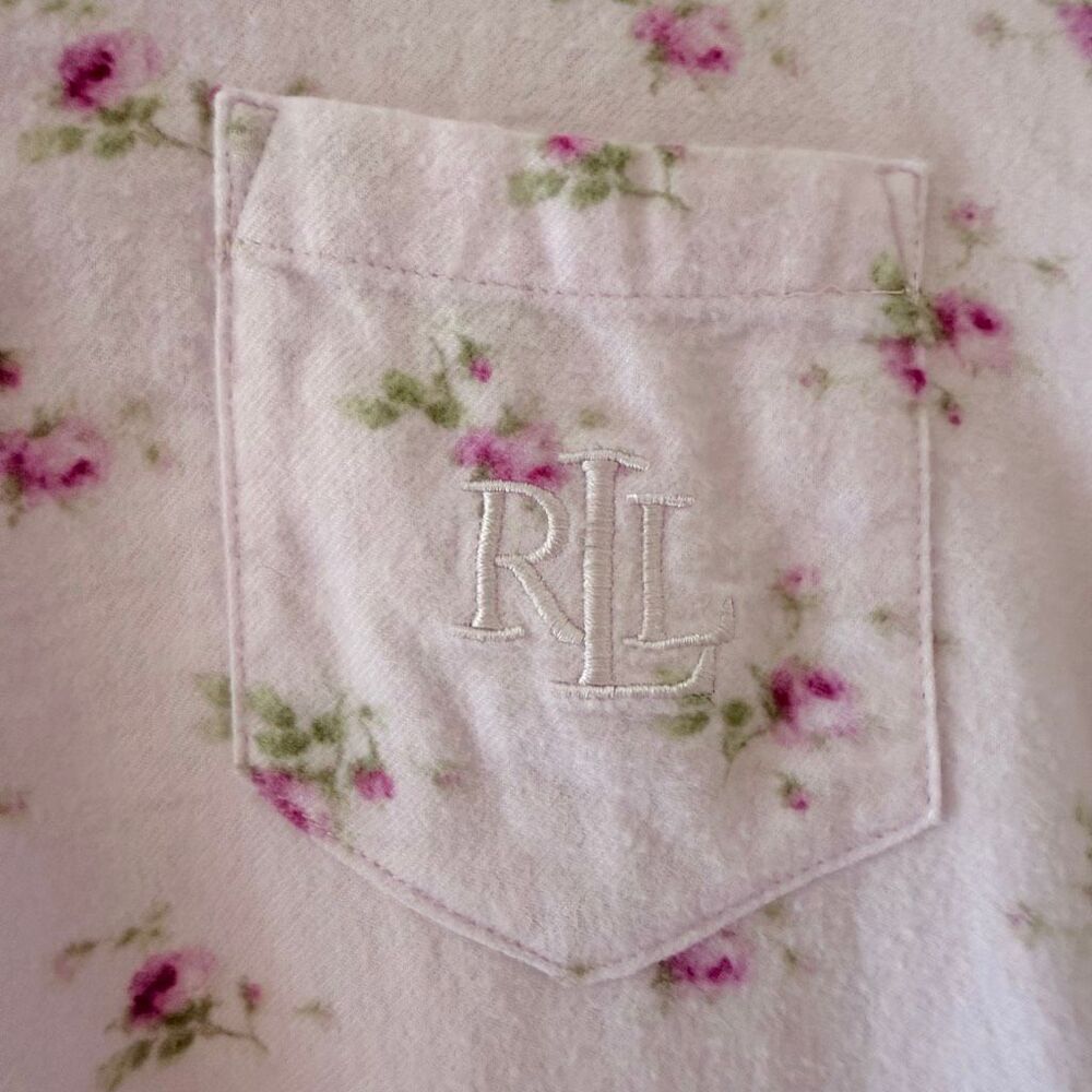 Lauren Ralph Lauren Ditsy floral lavender Embroidered logo Pajama Set SZ M - Picture 11 of 15